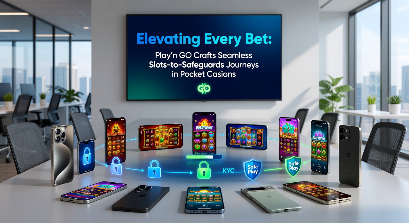 Play'n GO safeguard dashboard on mobile, illustrating session timers, deposit limits, and slot integration