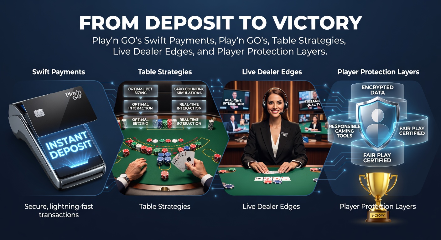 Play'n GO platform showing seamless deposit interface and table game options