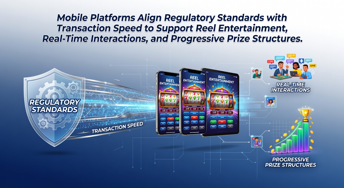 Mobile gaming interface showing regulatory compliance indicators alongside fast transaction processing for slots and live dealer sessions