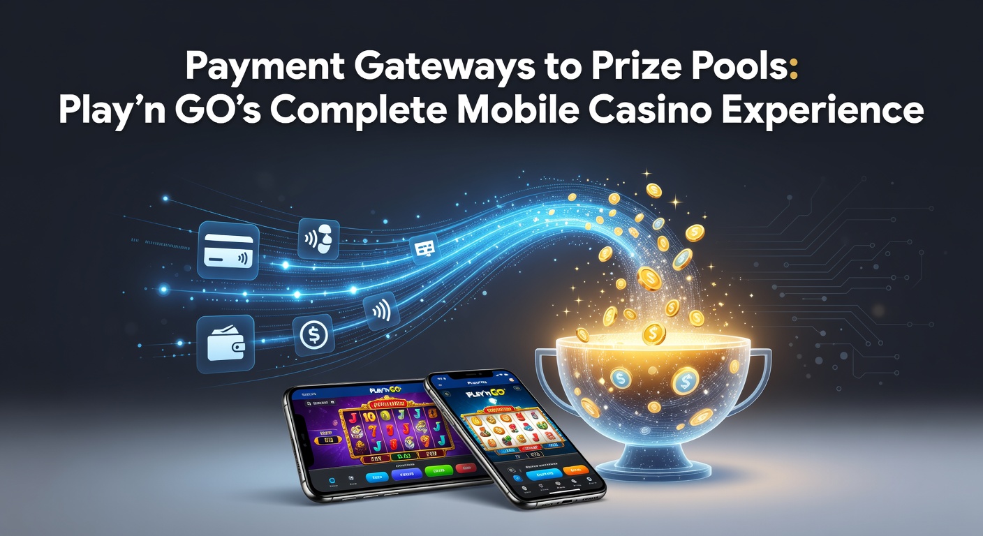 Play'n GO mobile casino dashboard showing payment options and slot reels spinning toward jackpots