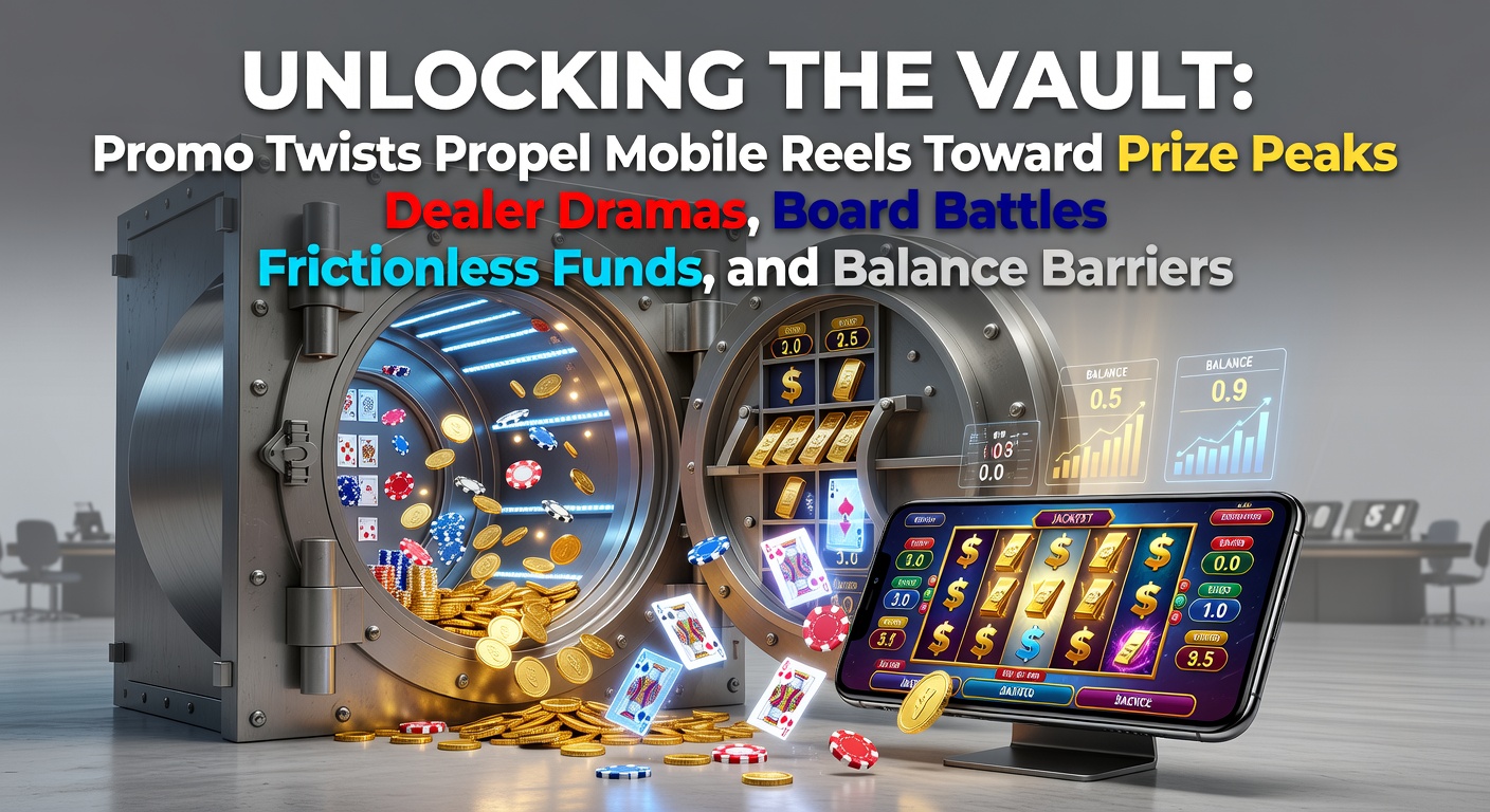 Vibrant mobile slot reels spinning with promotional overlays and jackpot counters climbing amid live dealer tables in the background